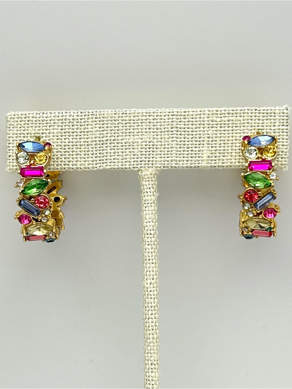 J. Crew Colorful Jeweled Hoop Earrings